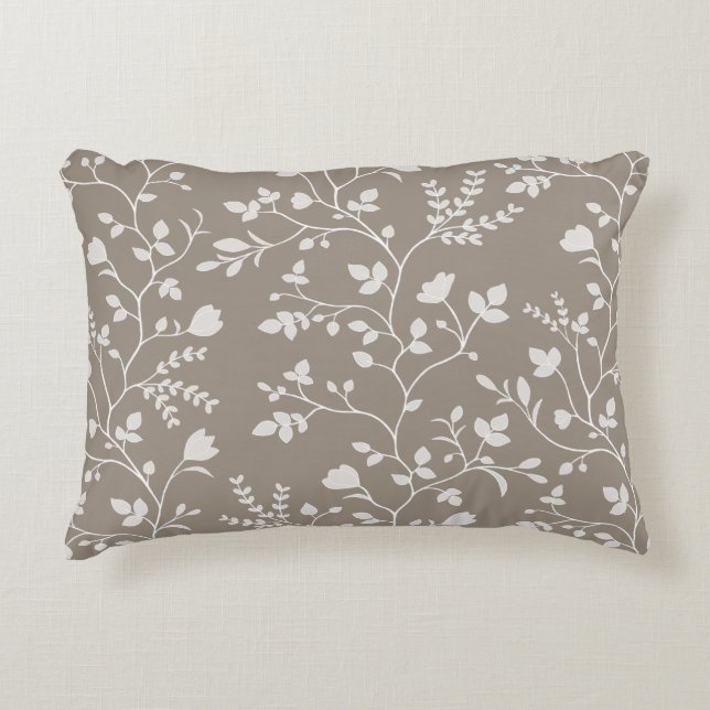 Botanical Serenade XL light floral silhouette deep Dekokissen (Vorderseite)