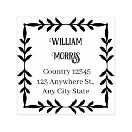Botanical Square Custom Address Stamp Permastempel