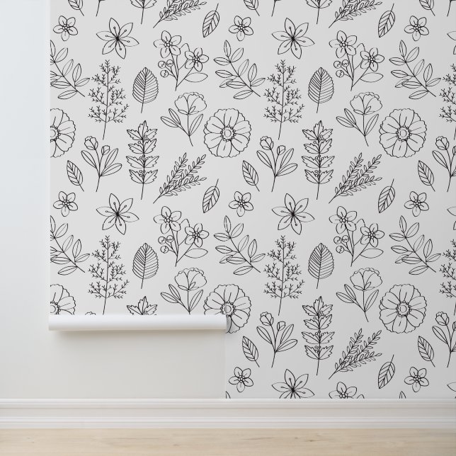 Botanical Wall Pattern Tapete (Anwendung)