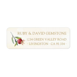 Botanical Watercolor Pomegranate Return Address