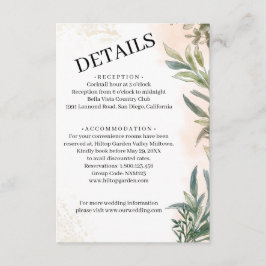 Botanical Watercolor Wedding Enclosure Card  Begleitkarte