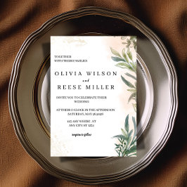 Botanical Watercolor Wedding Invitation  Einladung