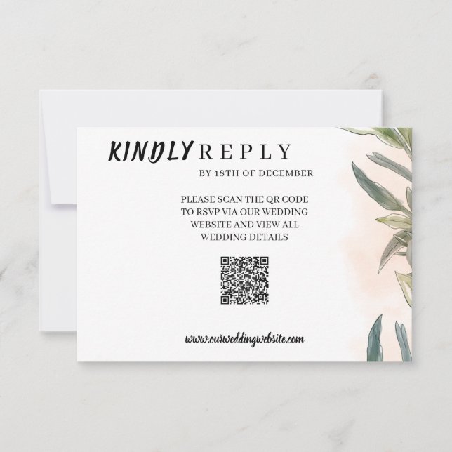 Botanical Watercolor Wedding RSVP Card  (Vorderseite)
