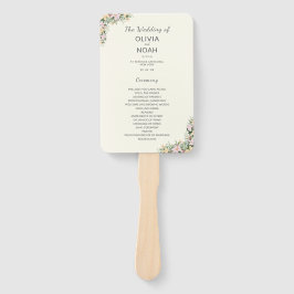Botanical wedding program fächer