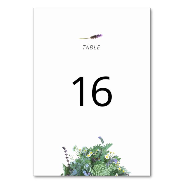 Botanical Wedding Table Number Card Tischnummer (Vorderseite)