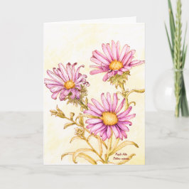 Botanical wildflower watercolor, blank inside karte