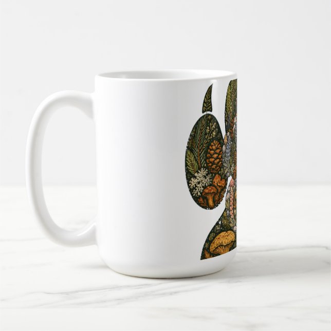 Botanical Wolf Paw Pine Forest Nature Mug Kaffeetasse (Links)