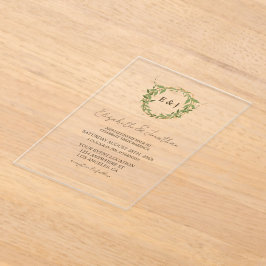 Botanical Wreath Earth Tone Wedding Acryleinladungen