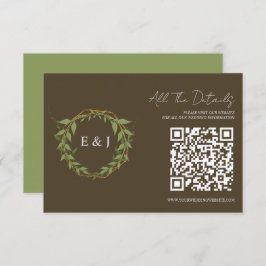 Botanical Wreath Earth Tone Wedding Details Begleitkarte