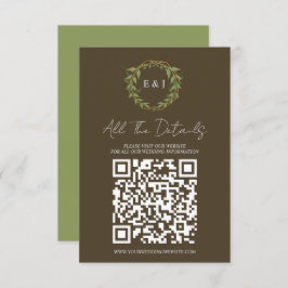 Botanical Wreath Earth Tone Wedding Details Begleitkarte