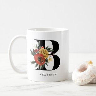 Botanicale Buchstaben B Monogramm Kaffeetasse