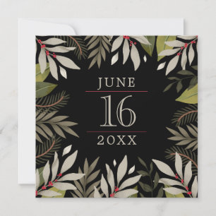 Botanicalme   Schwarz   Save the Date Karte