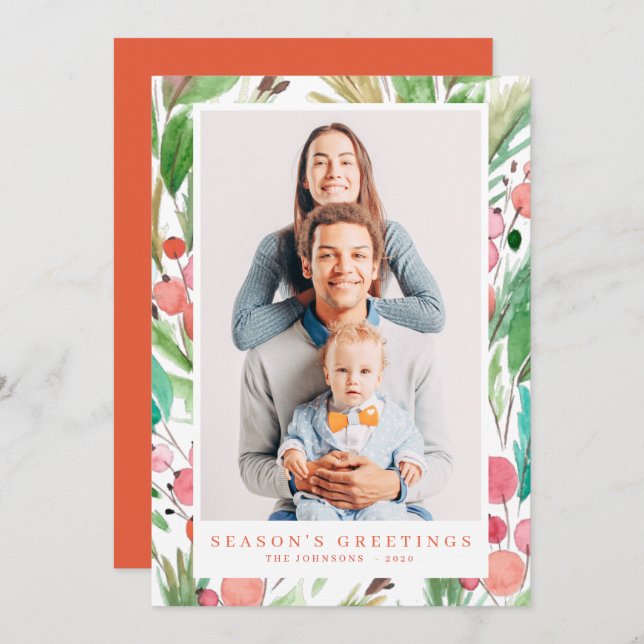 Botanicals Botanicals Modern Feiertagskarte (Vorne/Hinten)