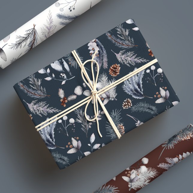 Botanicals Classic Winter Watercolor Geschenkpapier Set (Von Creator hochgeladen)