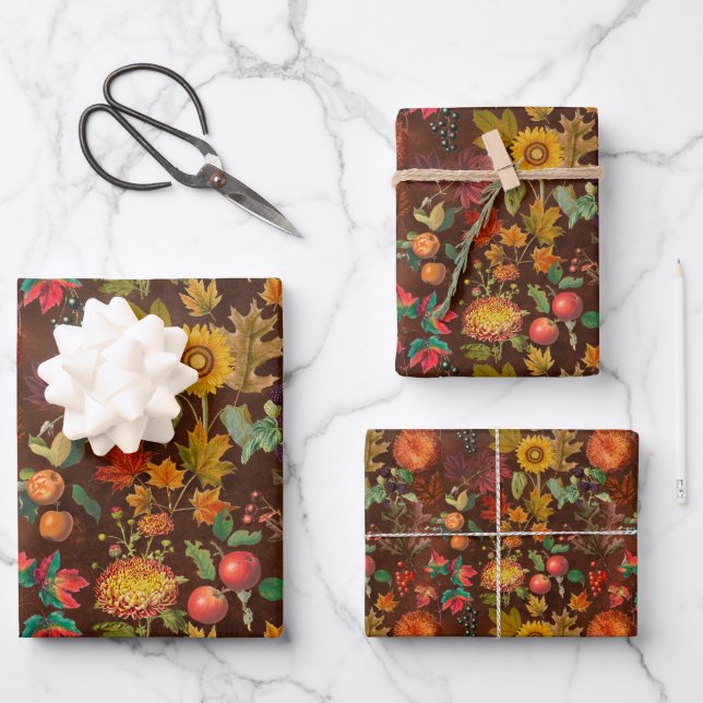 Botanicals Herbst Geschenkpapier Set (Vorderseite)