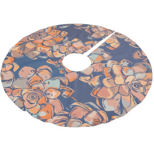 Botanicals im Herbst in erdigen Neutralen und Mari Polyester Weihnachtsbaumdecke