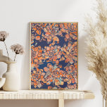 Botanicals im Herbst in erdigen Neutralen und Mari Poster<br><div class="desc">Ein kühnes botanisches Design von Blumenrosetten in einer reichen Herbstfarbenpalette von Blues und Beige.</div>