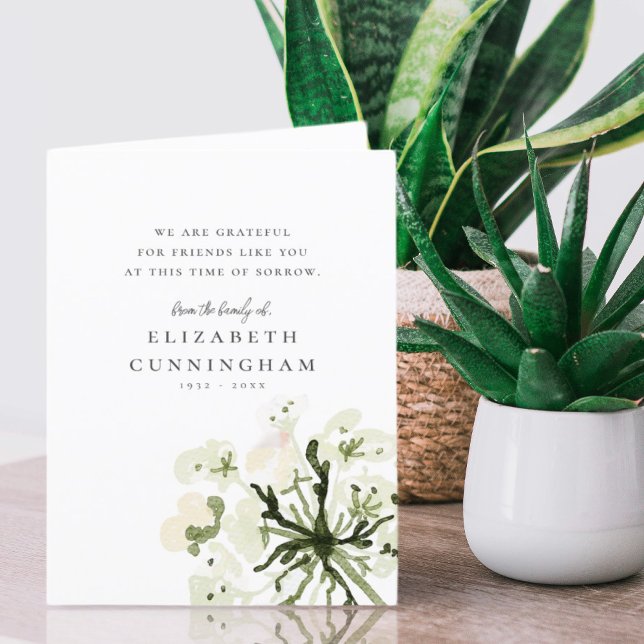 Botanicals Memorial Wasserfarben Bellinzona Dankeskarte (Von Creator hochgeladen)