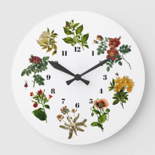 Botanik der alten Blumen Große Wanduhr