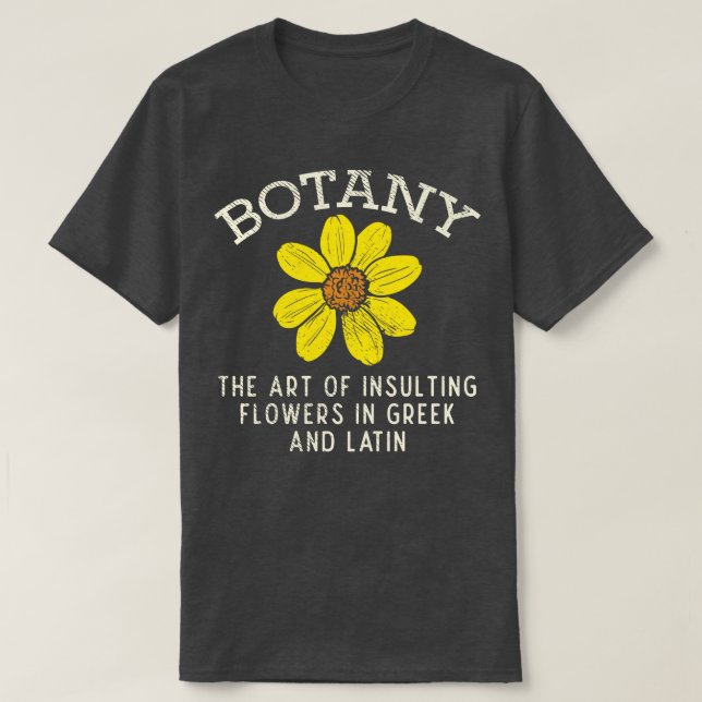 Botanik der Kunst der Isolierung von Blume auf Gri T-Shirt (Design vorne)