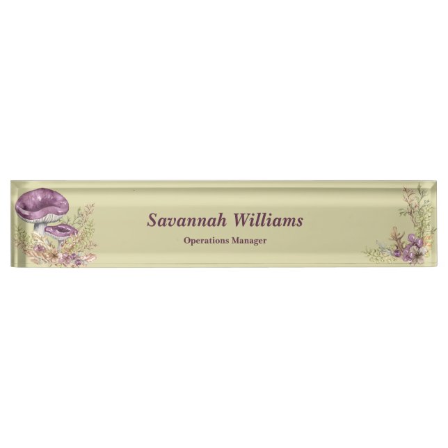 Botanik Forest Personalisiert Desk Namplate Namensplakette (Vorderseite)