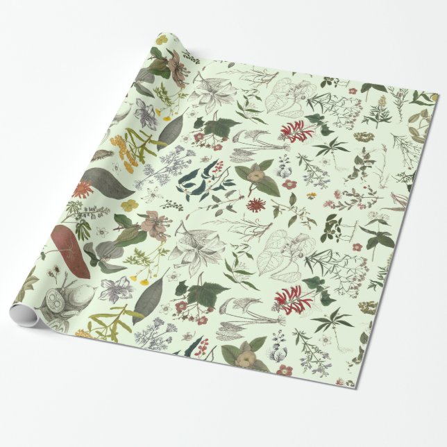Botanik Muster 1 Geschenkpapier (Ungerollt)