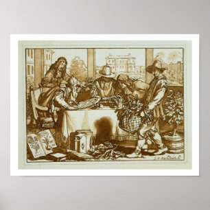 Botaniker, die Pflanzen (litho, überprüfen) Poster