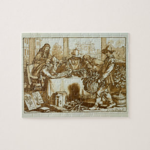 Botaniker, die Pflanzen (litho, überprüfen) Puzzle