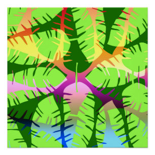 BOTANISCH ABSTRAKTE BANANENBLÄTTER POSTER