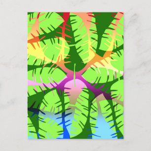 BOTANISCH ABSTRAKTE BANANENBLÄTTER  POSTKARTE