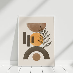 Botanisch-Abstrakte Tone-Farbe der modernen Erde Poster