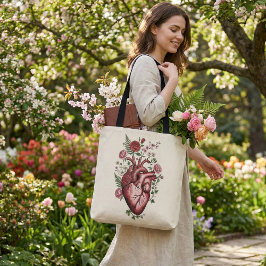 Botanisch-anatomisches Herz - Vintage-Blumendesign