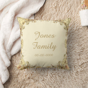 Botanisch anpassbares Familienname- und Datum-Kiss Kissen