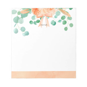 Botanisch aquamarin und orange notizblock