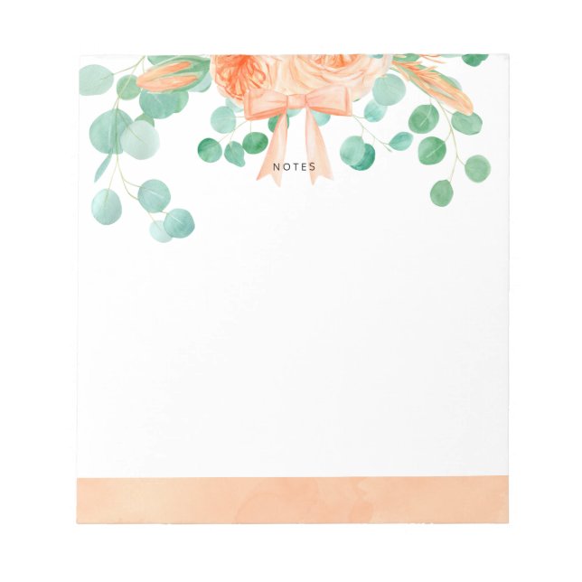 Botanisch aquamarin und orange notizblock (Vorderseite)