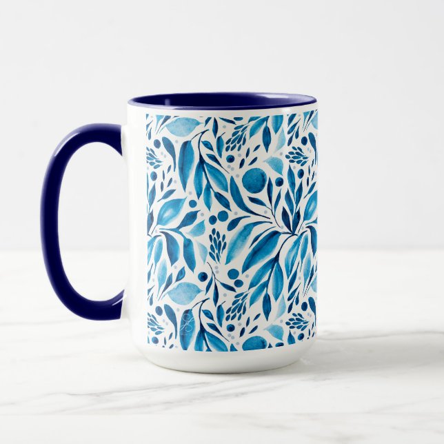Botanisch-blau-weiß Tasse (Links)