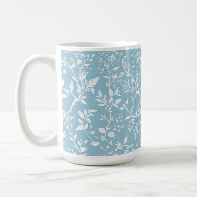 Botanisch blaue Kaffeetasse (Links)