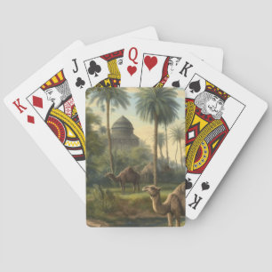 Botanisch: Dromedaren im Dschungel in der Nähe ein Spielkarten