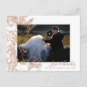 Botanisch elegant   Kupfer Floral Foto Vielen Dank Postkarte