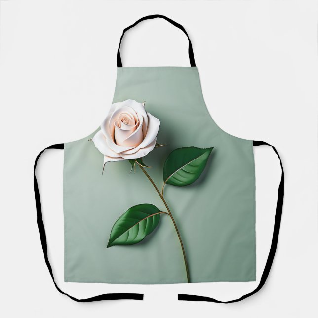 Botanisch-elegante Rose Schürze (Vorderseite)