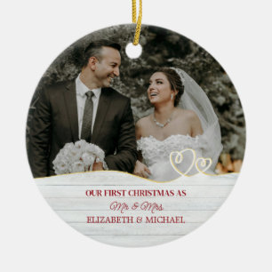 Botanisch elegantes Wasserfarbenspiel zum Hochzeit Keramik Ornament
