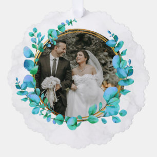 Botanisch elegantes Wasserfarbenspiel zum Hochzeit Ornament Karte