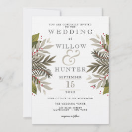 Botanisch gemischt | Erdfarben | Hochzeit Einladung