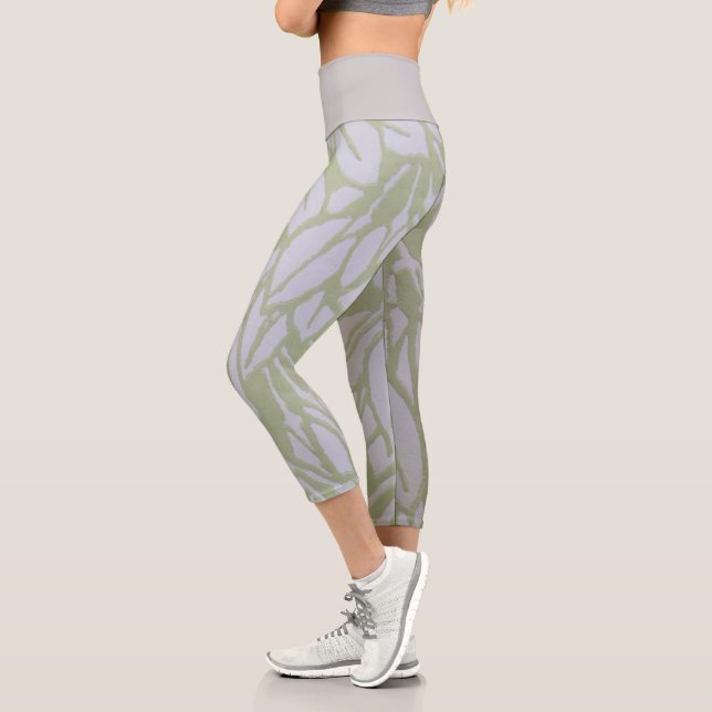 Botanisch grün und grau capri leggings (Links)