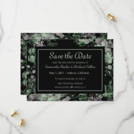 Botanisch grün und rosa save the date