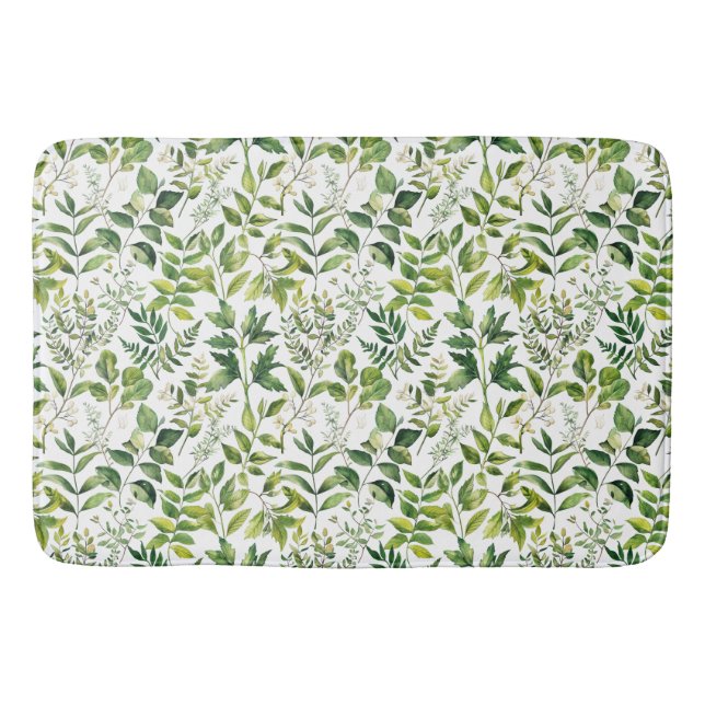 Botanisch grüne Blätter Badematte (Vorderseite)