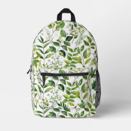Botanisch grüne Blätter Bedruckter Rucksack