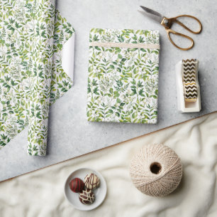 Botanisch grüne Blätter Geschenkpapier