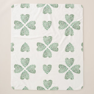 Botanisch-grüne Ornamente, nahtlose Wasserfarben Sherpadecke