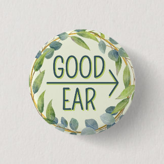 Botanisch Grüner Guter Ohr Pfeil Schwerhörig Button